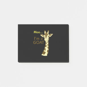 Funny Confusing Giraffe Moo I am A Goat Post-it Notes
