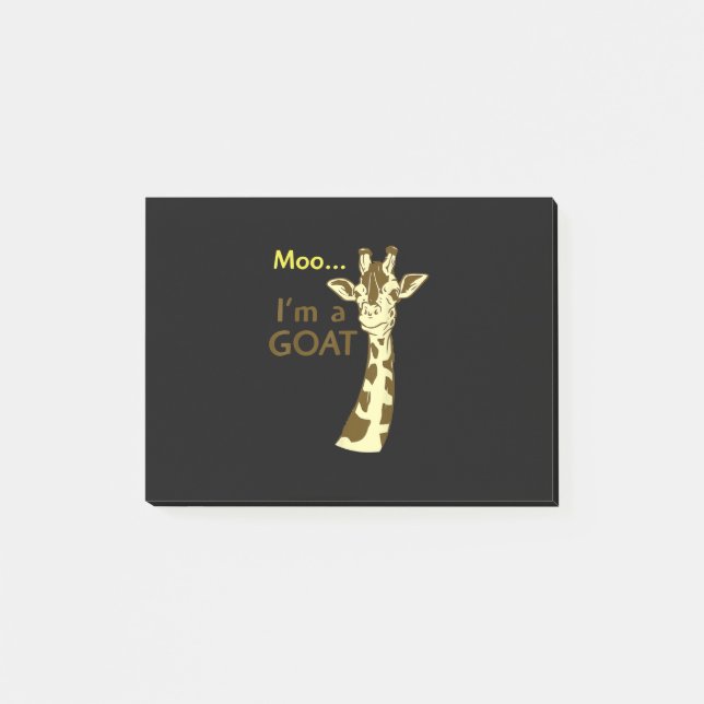 Funny Confusing Giraffe Moo I am A Goat Post-it Notes (Front)