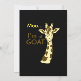 Funny Confusing Giraffe Moo I am A Goat Save The Date