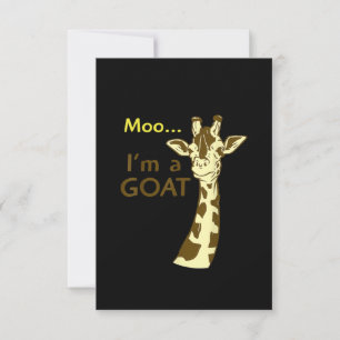 Funny Confusing Giraffe Moo I am A Goat Thank You Card