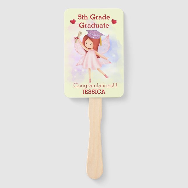 Funny  Congrats 5th grade Hand Fan (Front)