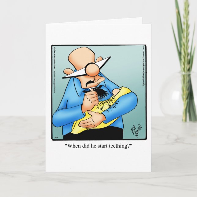 Funny  Congratulations Baby Boy Card "Spectickles" (Front)