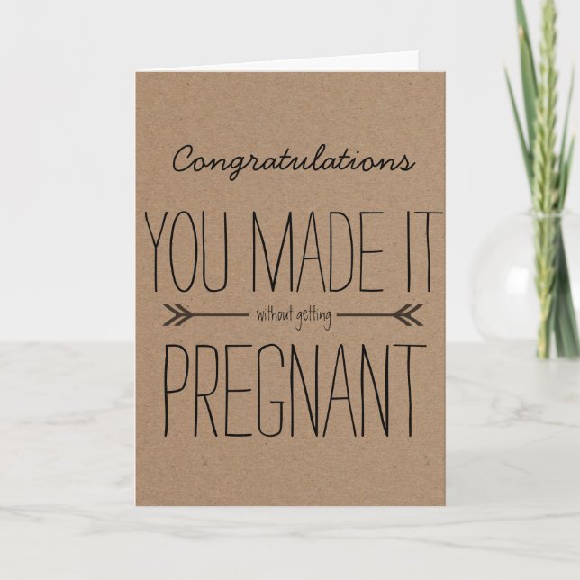 Funny Congratulations Graduate Kraft Paper Card (Front)