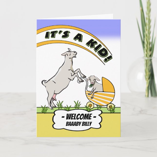 Funny Congratulations on New Baby Kid Goat Card (Front)