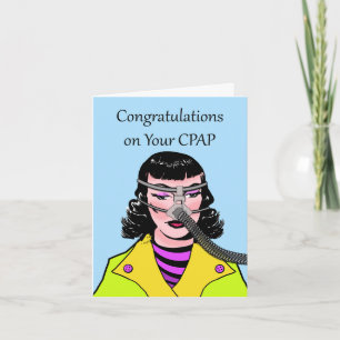 Funny Congratulations on Your CPAP, Retro Woman Card