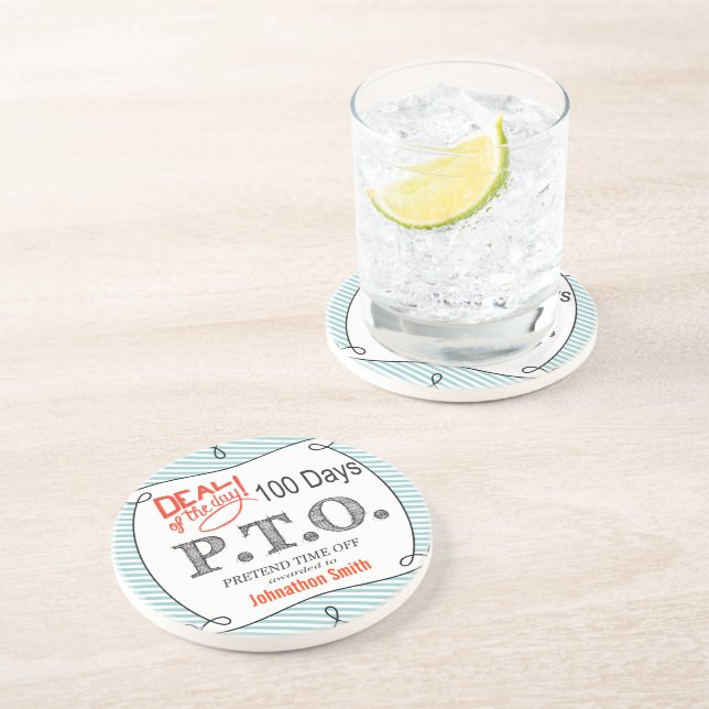 Funny Congratulations Promoted to Pretend Time Off Coaster (Side)