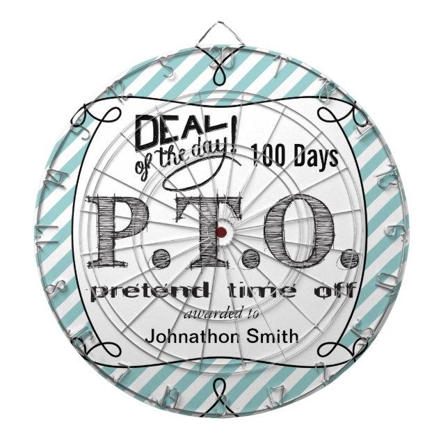 Funny Congratulations Promoted to Pretend Time Off Dartboard (Front)