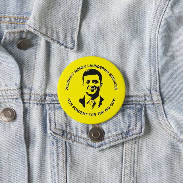 Funny Conservative Anti Biden Zelensky Ukraine 7.5 Cm Round Badge (In Situ)
