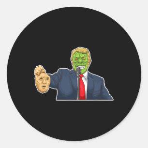 Funny Conspiracy Theory Reptilian Donald Trump  Classic Round Sticker