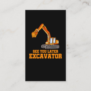 Funny Construction Excavator Boys Toddler Business Card