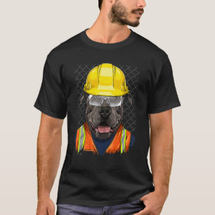 Funny Construction Worker American Pit Bull Terrie T-Shirt