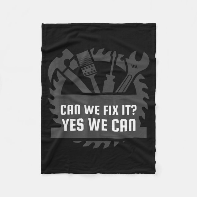 Funny Construction Worker, Bob The Builder Gag Gif Fleece Blanket (Front)