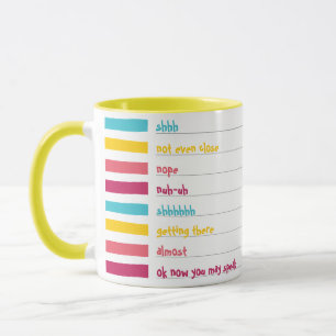 Funny Contradictory Cute Candy Striped Shhh Mug