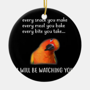 Funny Conure Bird Sun Conure for Conure Lover  Ceramic Tree Decoration