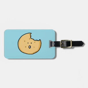 Funny Cookie Cartoon with Bite Luggage Tag