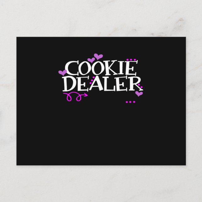 Funny Cookie Dealer Shirt Mum Dad Scouts Girls Kid Announcement Postcard (Front)