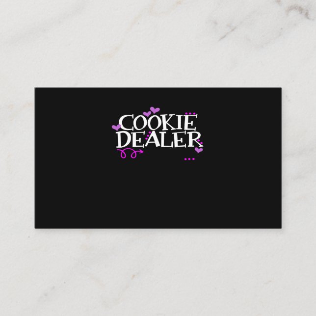 Funny Cookie Dealer Shirt Mum Dad Scouts Girls Kid Business Card (Front)