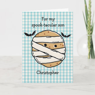 Funny Cookie Mummy Pizza Slice Halloween Maze Card