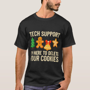 Funny Cookies Christmas Gingerbread Tech Suprt Men T-Shirt