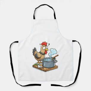 Funny Cooking Chicken Apron – Hen Making Soup