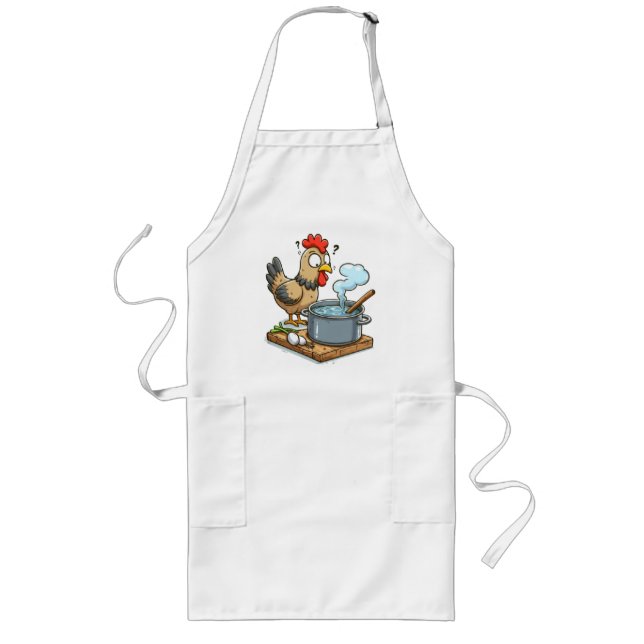 Funny Cooking Chicken Apron – Hen Making Soup (Front)