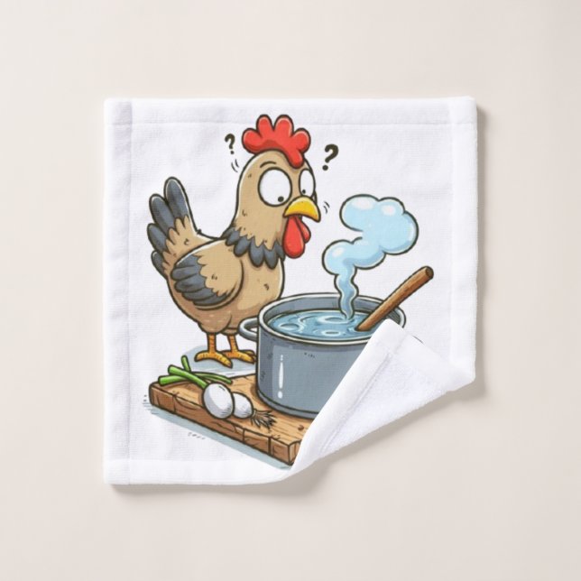 Funny Cooking Chicken Apron – Hen Making Soup Wash Cloth (Wash Cloth)