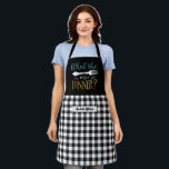 Funny Cooking Fork Pun Black White Plaid Apron<br><div class="desc">Funny and cool apron to make cooking more fun. Personalised gift for family and friends who love cooking,  baking and trying new recipe in the kitchen. Customise the wording to fit your occasion. You can use the Design Tool to further change the font type,  font colour and font size.</div>