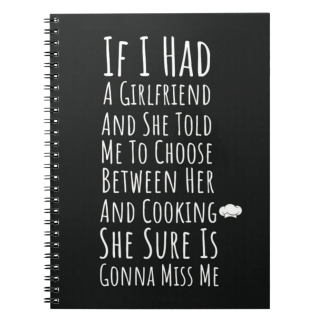 Funny Cooking Gifts For Men For Him Typography  Notebook (Front)
