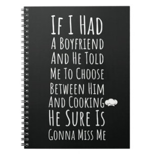 Funny Cooking Gifts For Women For Her Quote Notebook