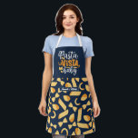 Funny Cooking Pasta La Vista Italian Food Pattern Apron<br><div class="desc">Funny and cool apron to make cooking more fun. Personalised gift for family and friends who love cooking,  baking and trying new recipe in the kitchen. Customise the wording to fit your occasion. You can use the Design Tool to further change the font type,  font colour and font size.</div>