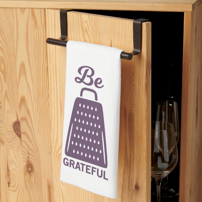 Funny Cooking Pun Be Grateful Tea Towel (Thirds Fold)