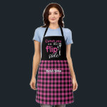 Funny Cooking Pun Flip Side Black Pink Plaid Apron<br><div class="desc">Funny and cool apron to make cooking more fun. Personalised gift for family and friends who love cooking,  baking and trying new recipe in the kitchen. Customise the wording to fit your occasion. You can use the Design Tool to further change the font type,  font colour and font size.</div>
