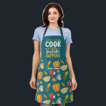 Funny Cooking Pun Thanksgiving Food Pattern Apron<br><div class="desc">Funny and cool apron to make cooking more fun. Personalised gift for family and friends who love cooking,  baking and trying new recipe in the kitchen. Customise the wording to fit your occasion. You can use the Design Tool to further change the font type,  font colour and font size.</div>