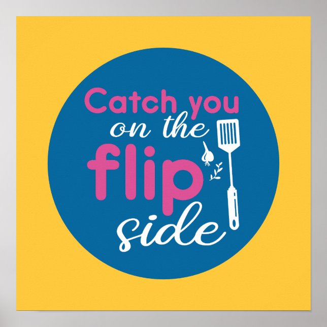 Funny Cooking Pun Typography Art Retro Colour Poster (Front)