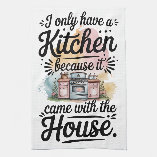 Funny Cooking Quote Tea Towel (Vertical)