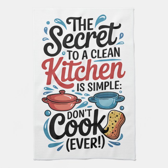 Funny Cooking Quote Tea Towel (Vertical)