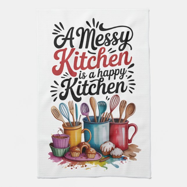 Funny Cooking Quote Tea Towel (Vertical)