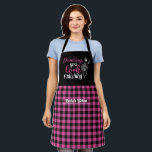 Funny Cooking Radish Pun Black Pink Plaid Apron<br><div class="desc">Funny and cool apron to make cooking more fun. Personalised gift for family and friends who love cooking,  baking and trying new recipe in the kitchen. Customise the wording to fit your occasion. You can use the Design Tool to further change the font type,  font colour and font size.</div>