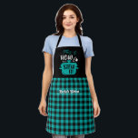 Funny Cooking Stew Pun Black Turquoise Plaid Apron<br><div class="desc">Funny and cool apron to make cooking more fun. Personalised gift for family and friends who love cooking,  baking and trying new recipe in the kitchen. Customise the wording to fit your occasion. You can use the Design Tool to further change the font type,  font colour and font size.</div>