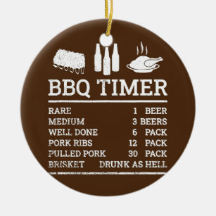 Funny Cooking Timer Barbecue Meat Smoker Ceramic Tree Decoration
