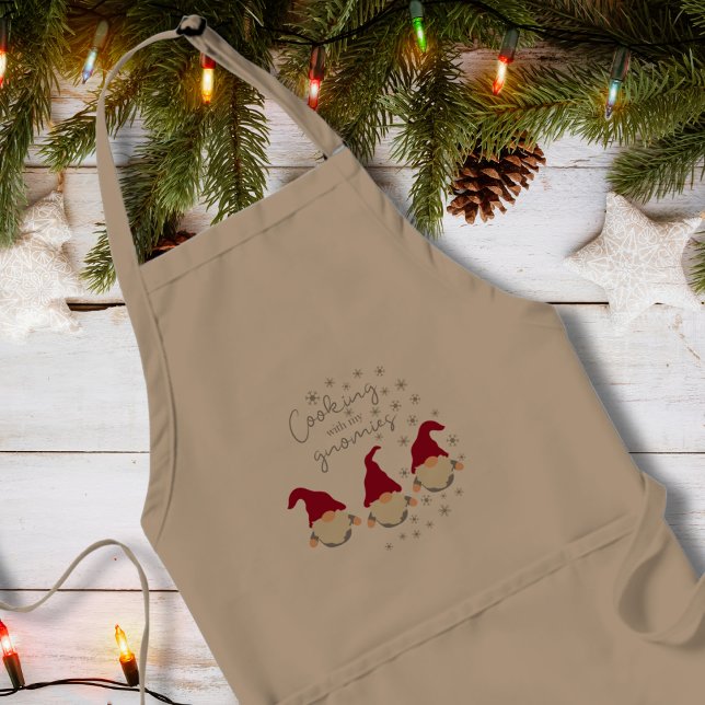 Funny Cooking with my Gnomies Holidays Design Standard Apron (Creator Uploaded)