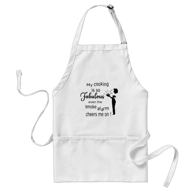 Funny cooking word art womens apron (Front)