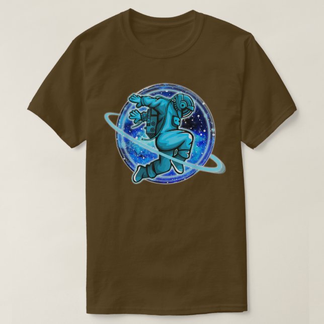 Funny Cool Astronaut Outer Space Planet Graphic  T-Shirt (Design Front)