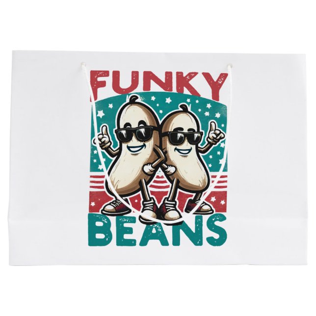 Funny Cool Beans Large Gift Bag (Back)