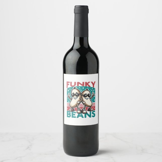 Funny Cool Beans Wine Label (Front)