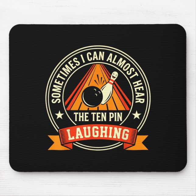 Funny cool bowling men dad bowler fun crazy mouse mat (Front)