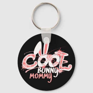 Funny Cool Bunny Mommy Rabbit Mom Design Key Ring