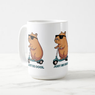 Funny Cool Capybara Scooter Vibes Mug