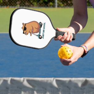 Funny Cool Capybara Scooter Vibes Pickleball Paddle