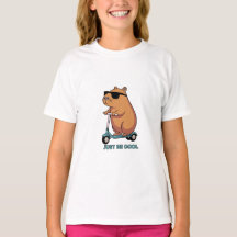 Funny Cool Capybara Scooter Vibes T-Shirt